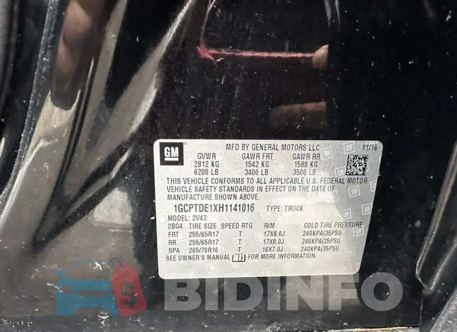 1GCPTDE1XH1141016 Photo# 10