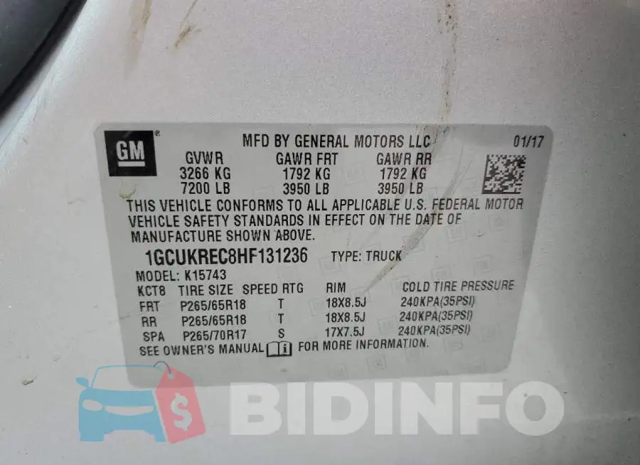 1GCUKREC8HF131236 Photo# 12