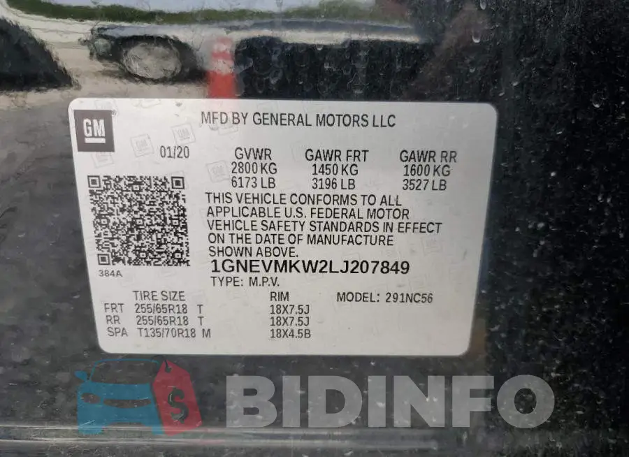 1GNEVMKW2LJ207849 Photo# 13
