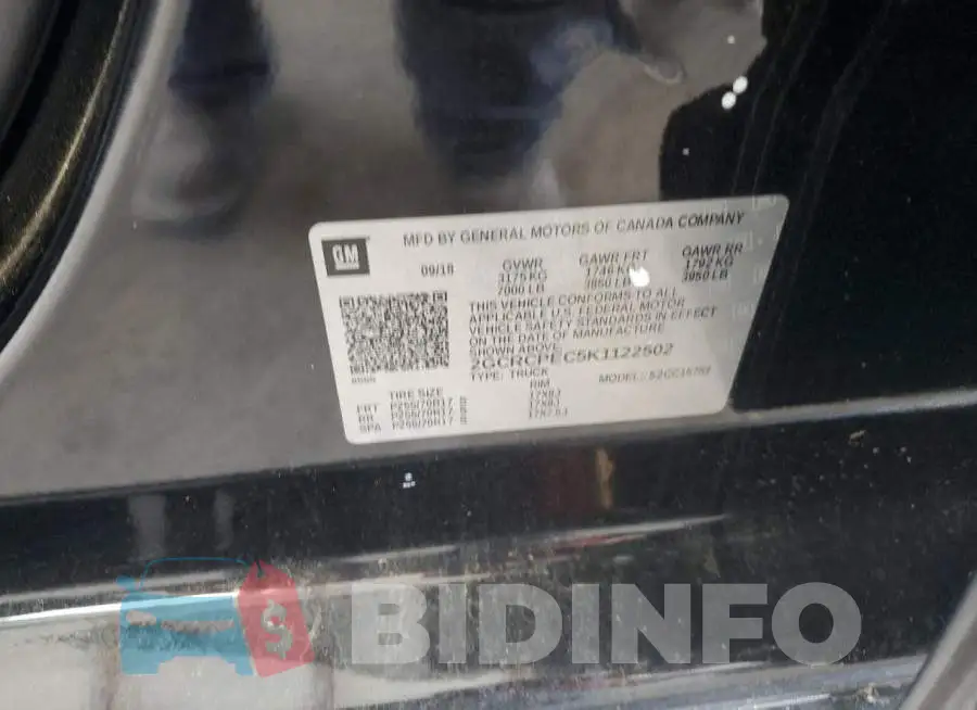 2GCRCPEC5K1122502 Photo# 12