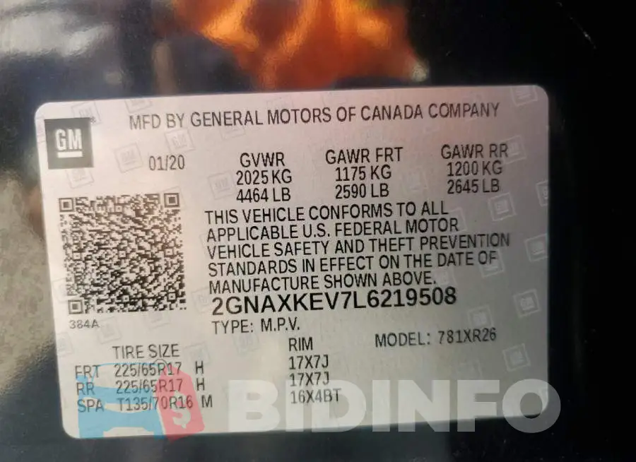 2GNAXKEV7L6219508 Photo# 14
