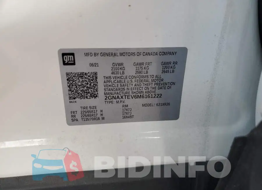 2GNAXTEV6M6161222 Photo# 13
