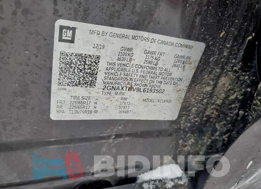 2GNAXTEV9L6193502 Photo# 13
