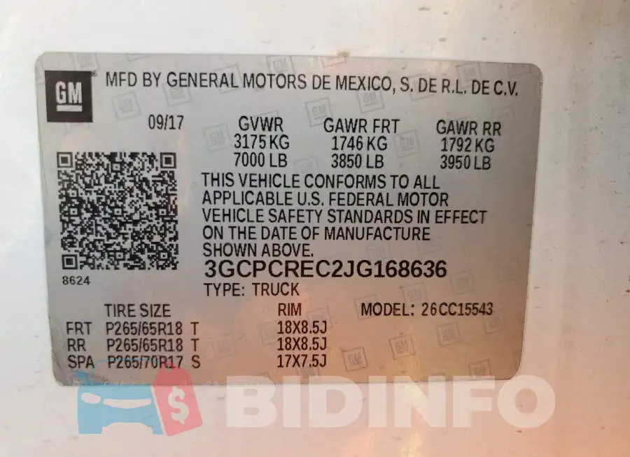 3GCPCREC2JG168636 Photo# 13