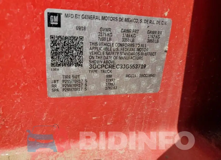 3GCPCREC3JG553719 Photo# 12