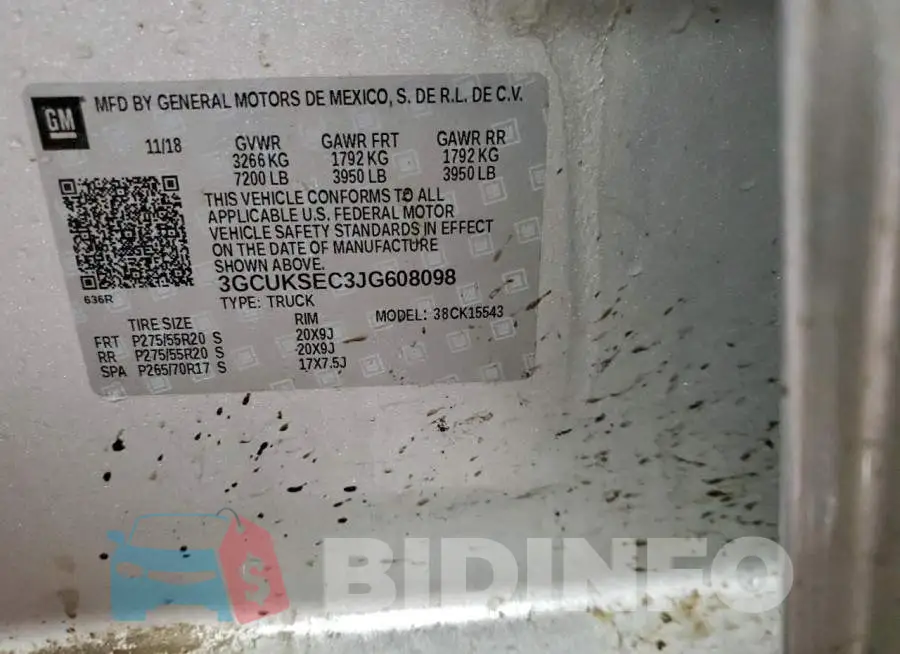 3GCUKSEC3JG608098 Photo# 12