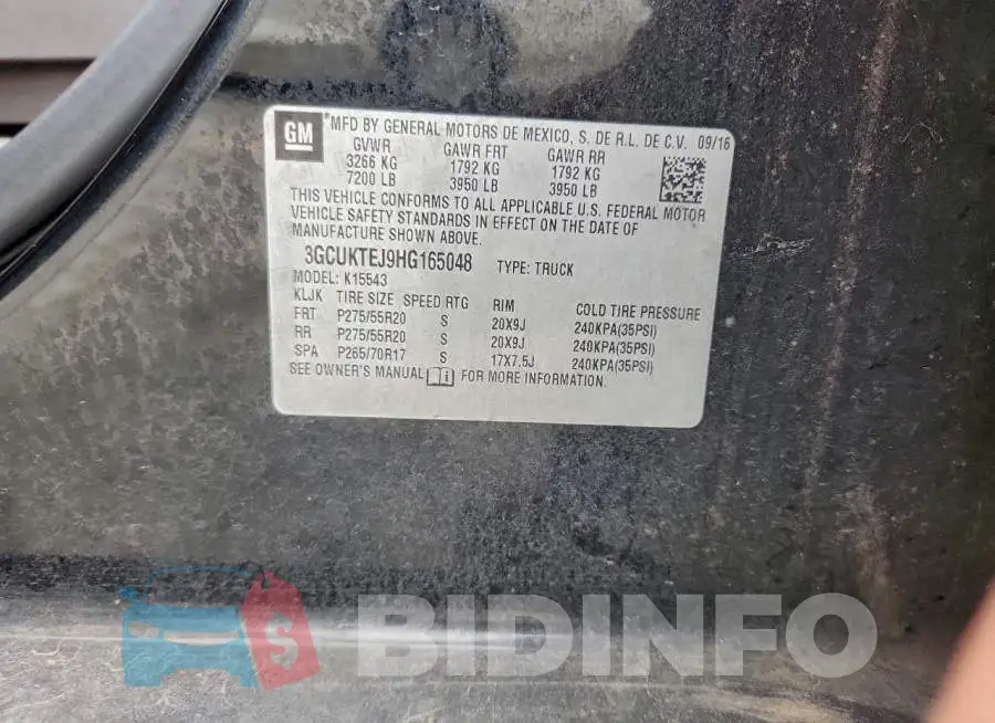 3GCUKTEJ9HG165048 Photo# 13