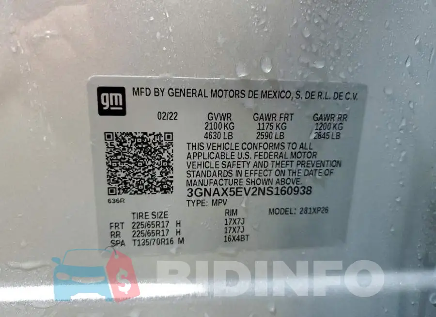 3GNAX5EV2NS160938 Photo# 13