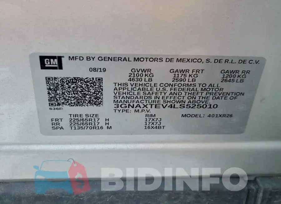 3GNAXTEV4LS525010 Photo# 13