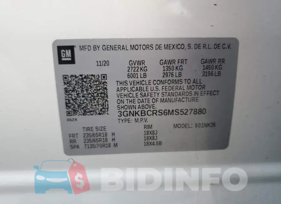 3GNKBCRS6MS527880 Photo# 13