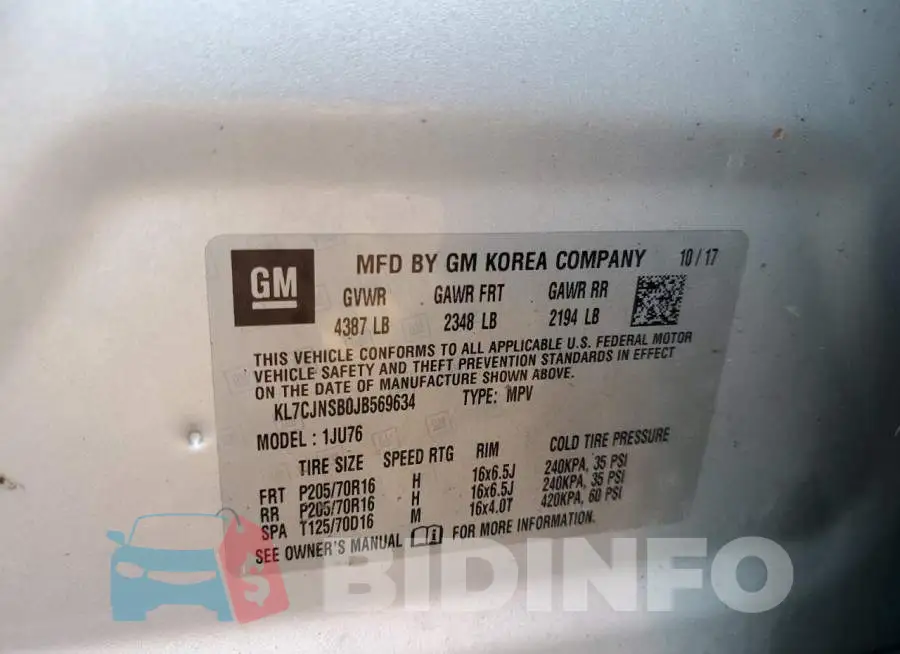 KL7CJNSB0JB569634 Photo# 12