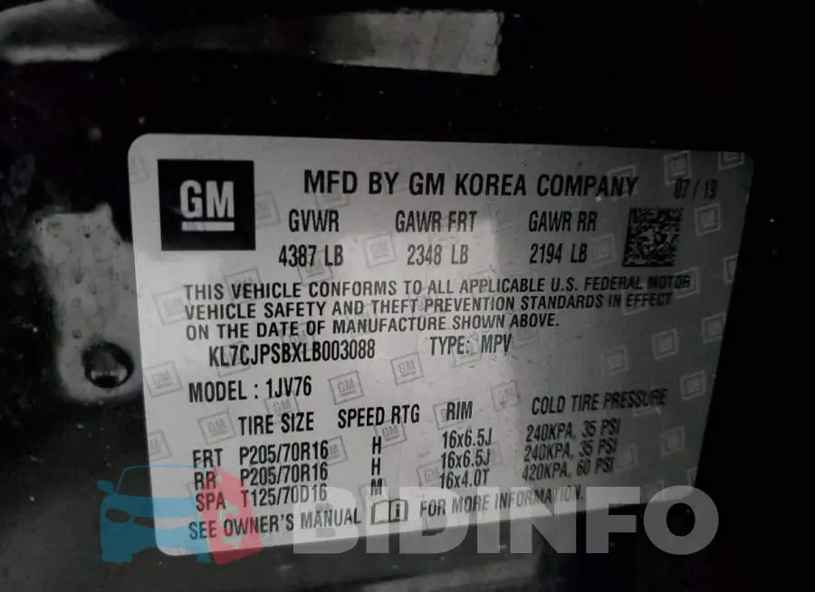 KL7CJPSBXLB003088 Photo# 13