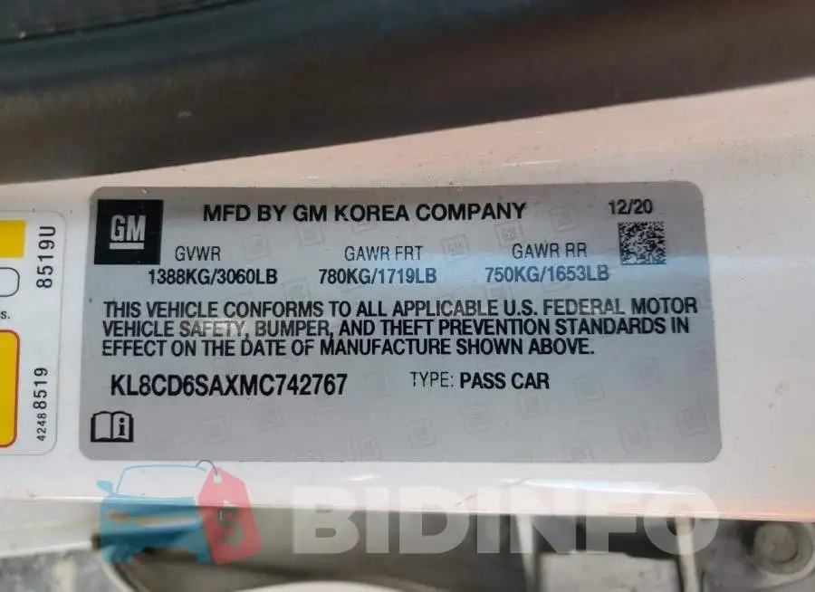 KL8CD6SAXMC742767 Photo# 12
