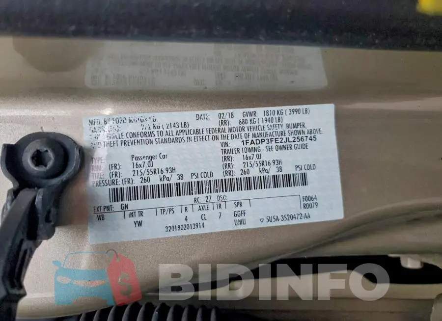 1FADP3FE2JL256745 Photo# 12