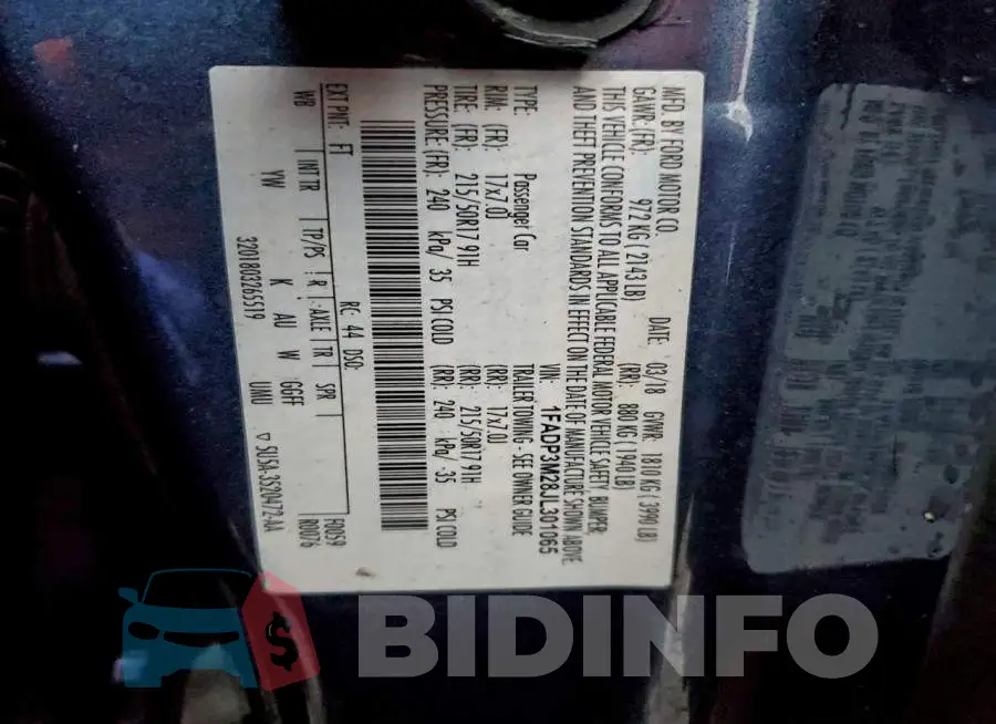 1FADP3M28JL301065 Photo# 12
