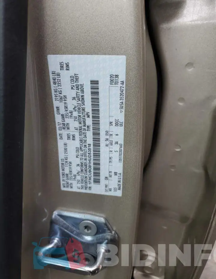 1FMCU9G91HUD53518 Photo# 12