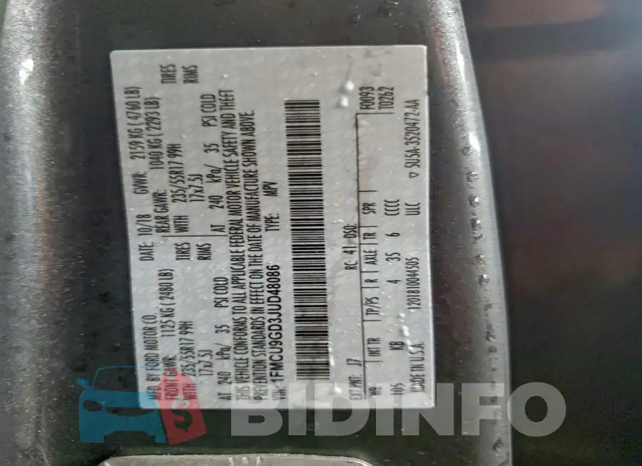 1FMCU9GD3JUD48086 Photo# 12
