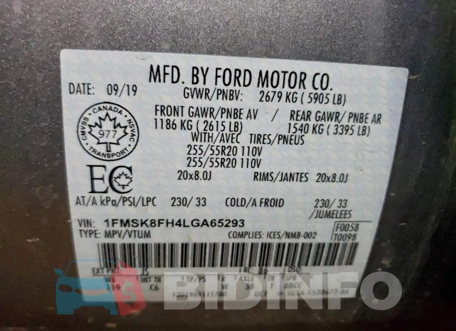 1FMSK8FH4LGA65293 Photo# 13