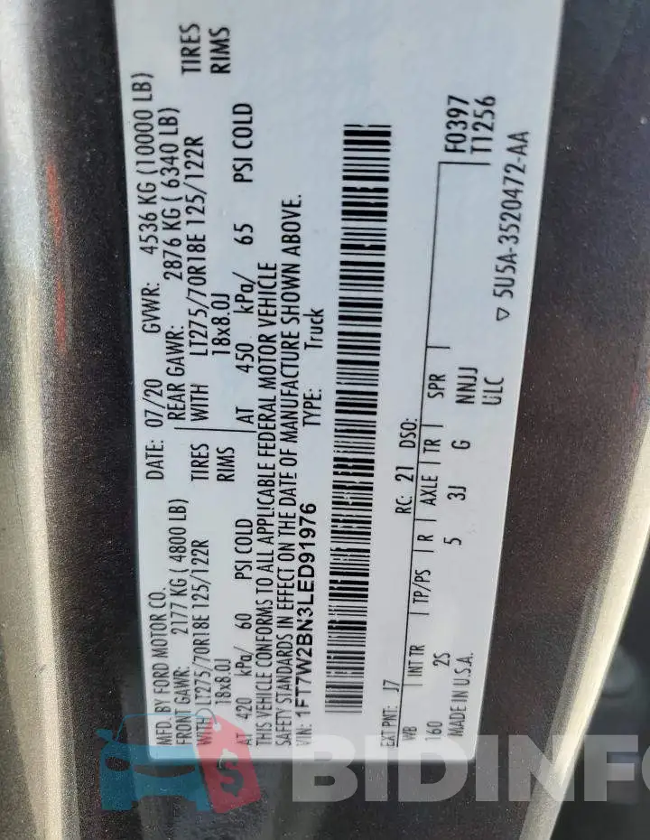 1FT7W2BN3LED91976 Photo# 12