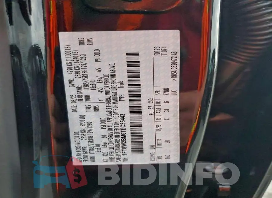 1FT8W2BM6TEC35443 Photo# 12