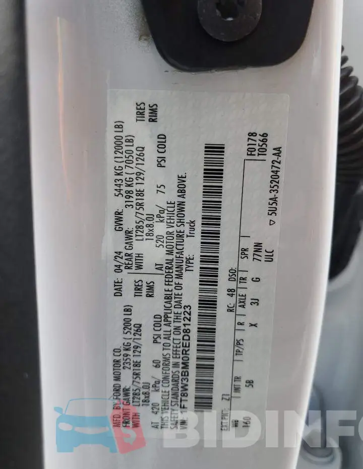 1FT8W3BM0RED81223 Photo# 13