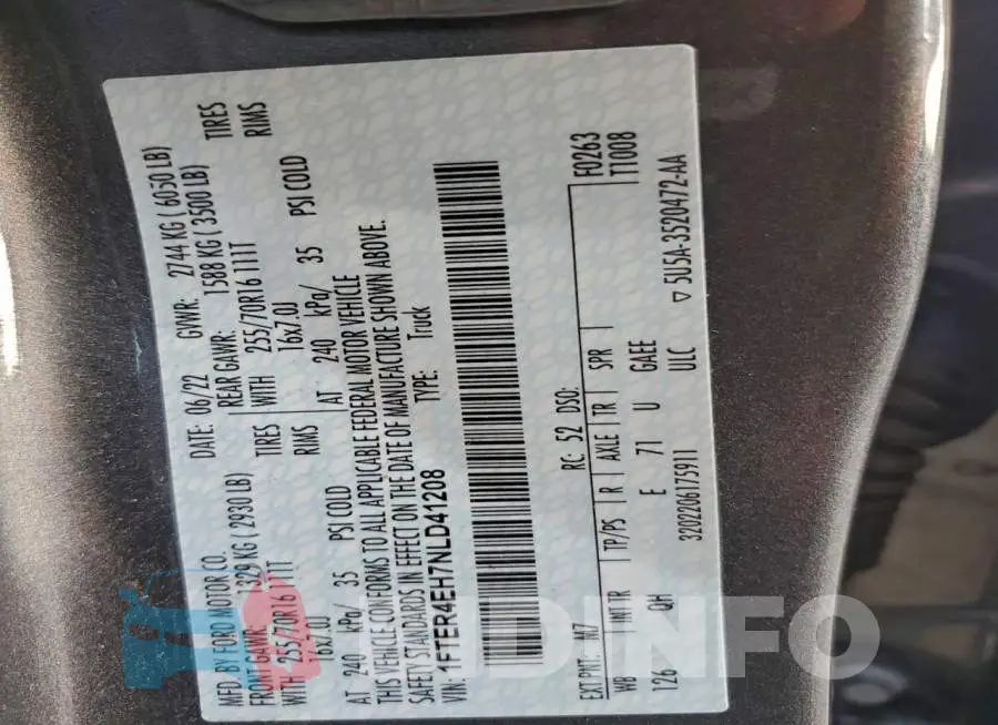 1FTER4EH7NLD41208 Photo# 12