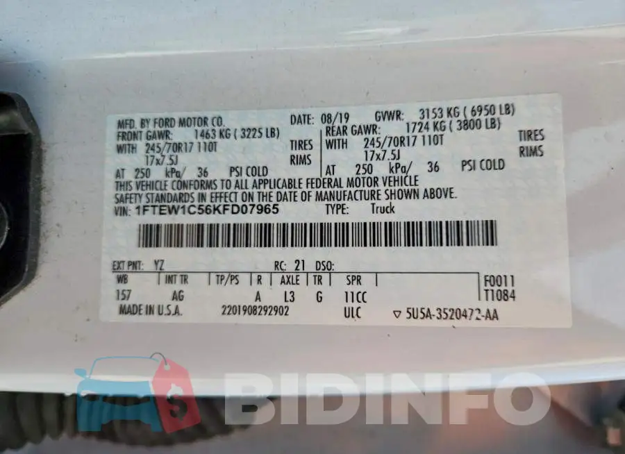 1FTEW1C56KFD07965 Photo# 12
