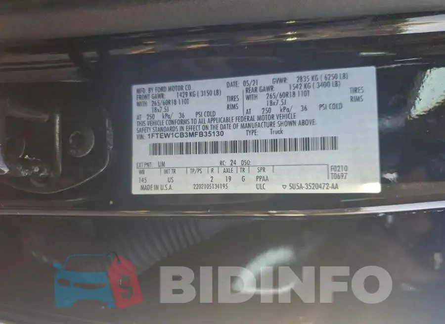 1FTEW1CB3MFB35130 Photo# 12