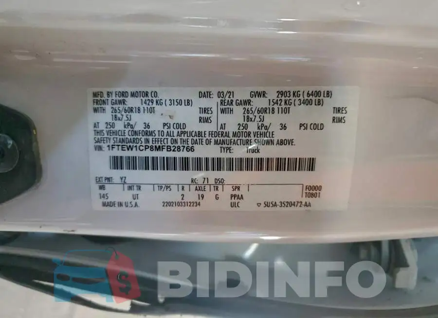 1FTEW1CP8MFB28766 Photo# 12