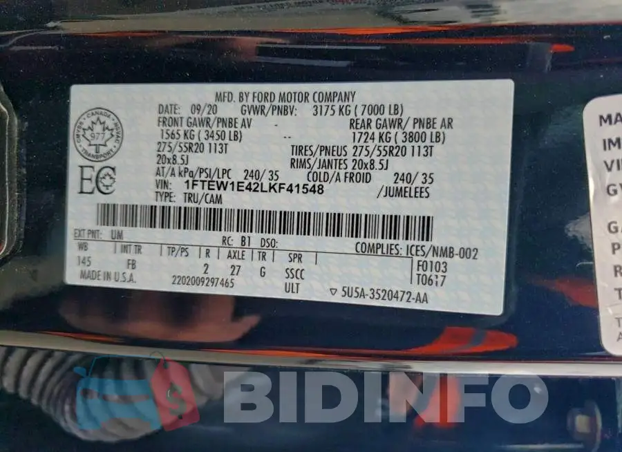 1FTEW1E42LKF41548 Photo# 13