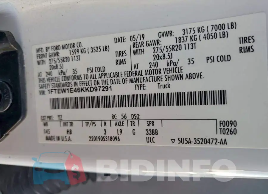 1FTEW1E46KKD97291 Photo# 12
