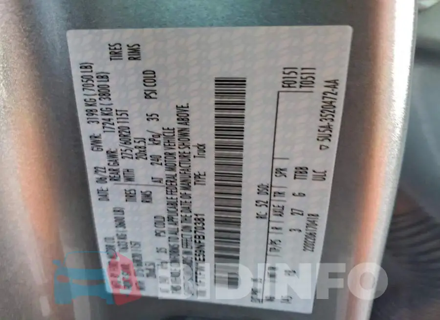 1FTFW1E59NFB70381 Photo# 13