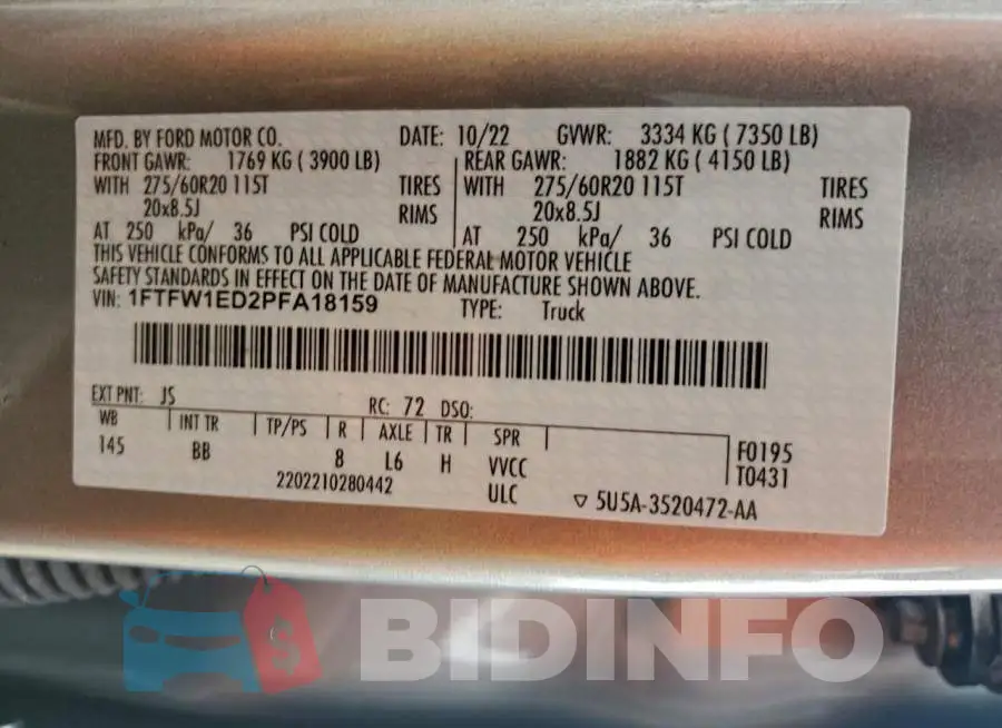 1FTFW1ED2PFA18159 Photo# 12