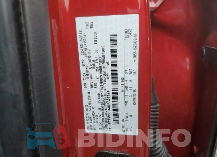 1FTFW3LD4RFA37121 Photo# 12