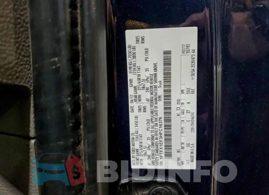 1FTFX1EF3HFC16376 Photo# 12