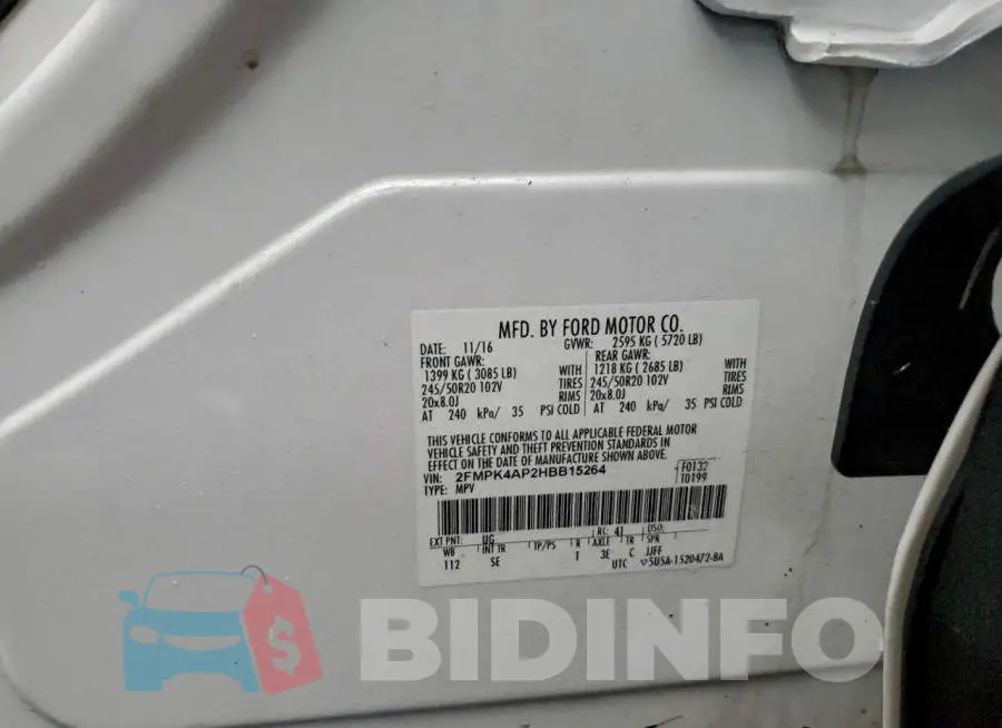 2FMPK4AP2HBB15264 Photo# 13