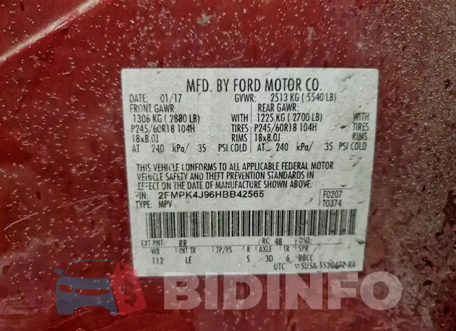 2FMPK4J96HBB42565 Photo# 12
