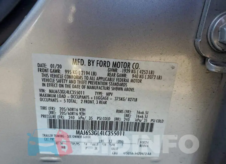 MAJ6S3GL4LC355011 Photo# 13