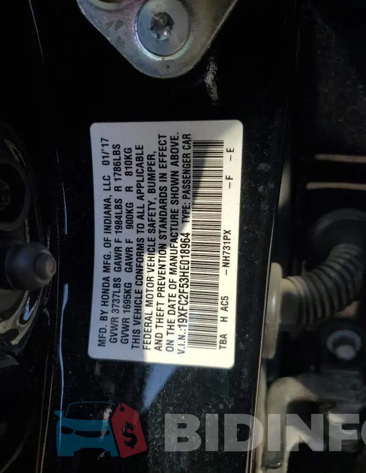 19XFC2F53HE018964 Photo# 12
