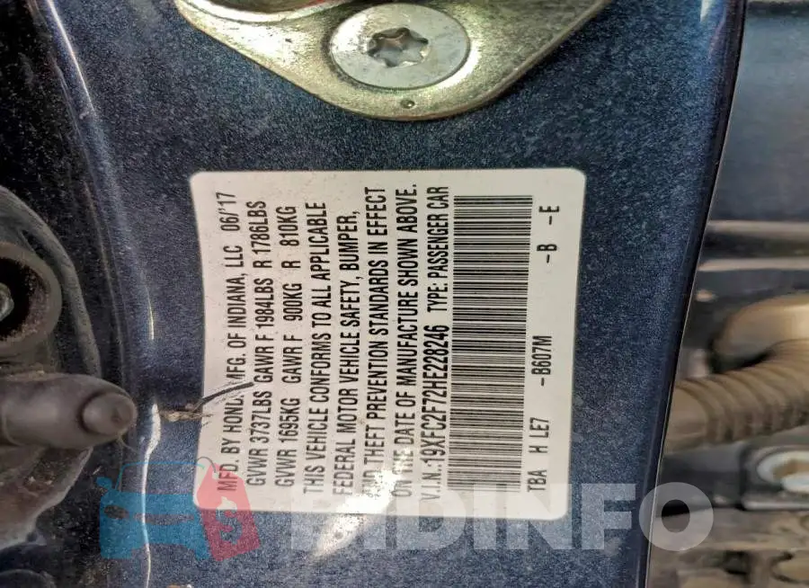 19XFC2F72HE228246 Photo# 12