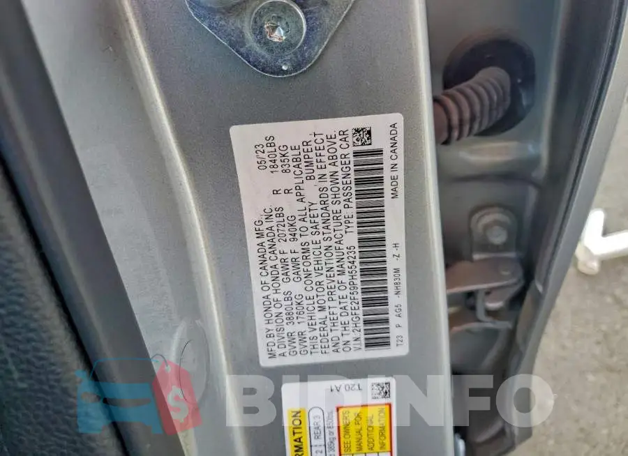 2HGFE2F59PH554235 Photo# 12
