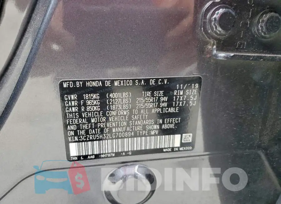 3CZRU5H32LG700894 Photo# 14