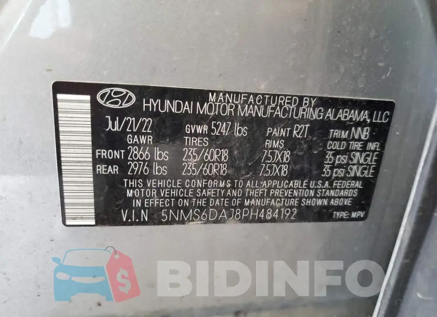 5NMS6DAJ8PH484192 Photo# 14