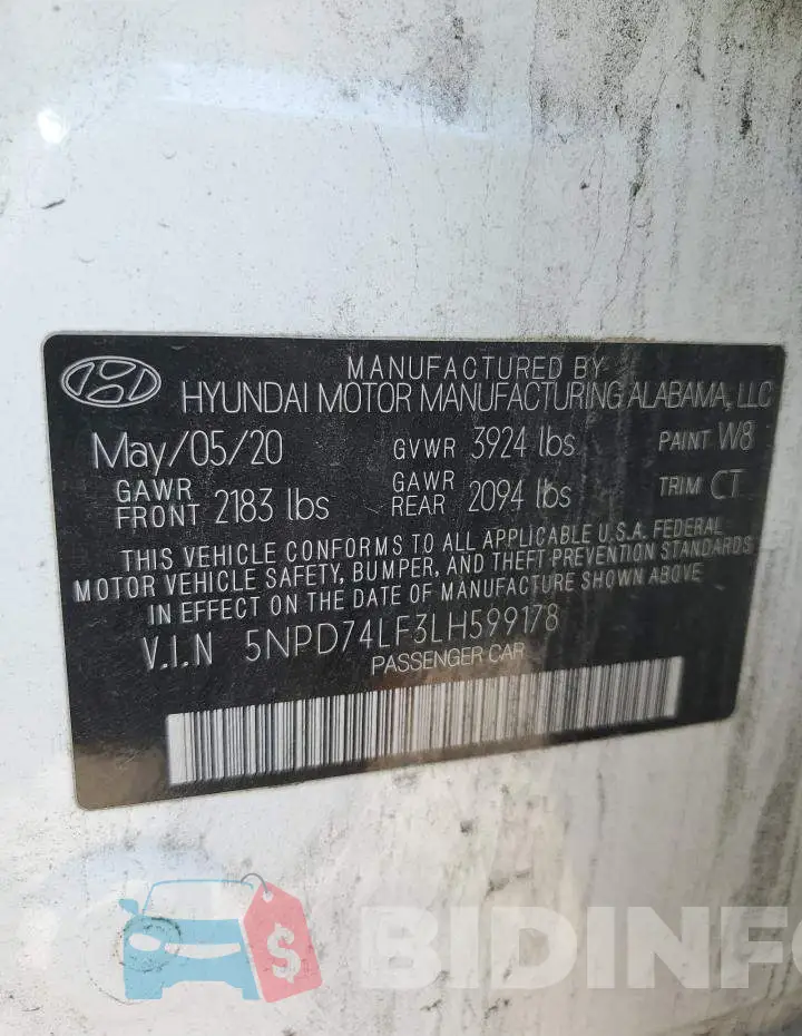 5NPD74LF3LH599178 Photo# 12