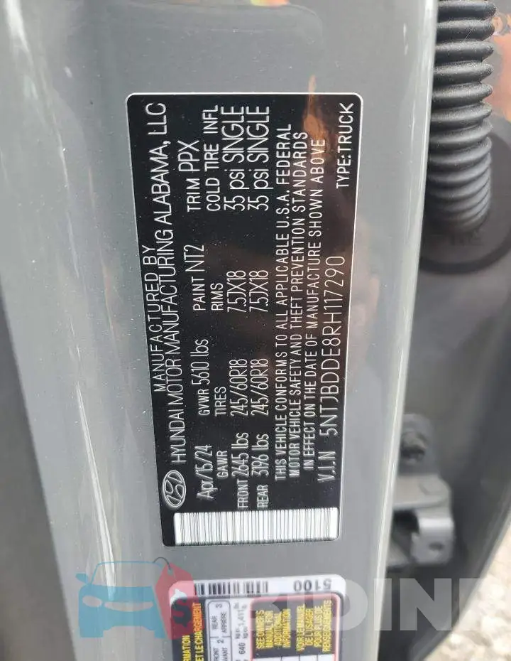 5NTJBDDE8RH117290 Photo# 12
