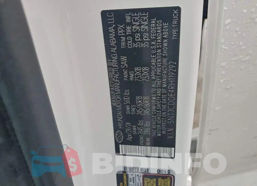 5NTJCDDE4RH119292 Photo# 12