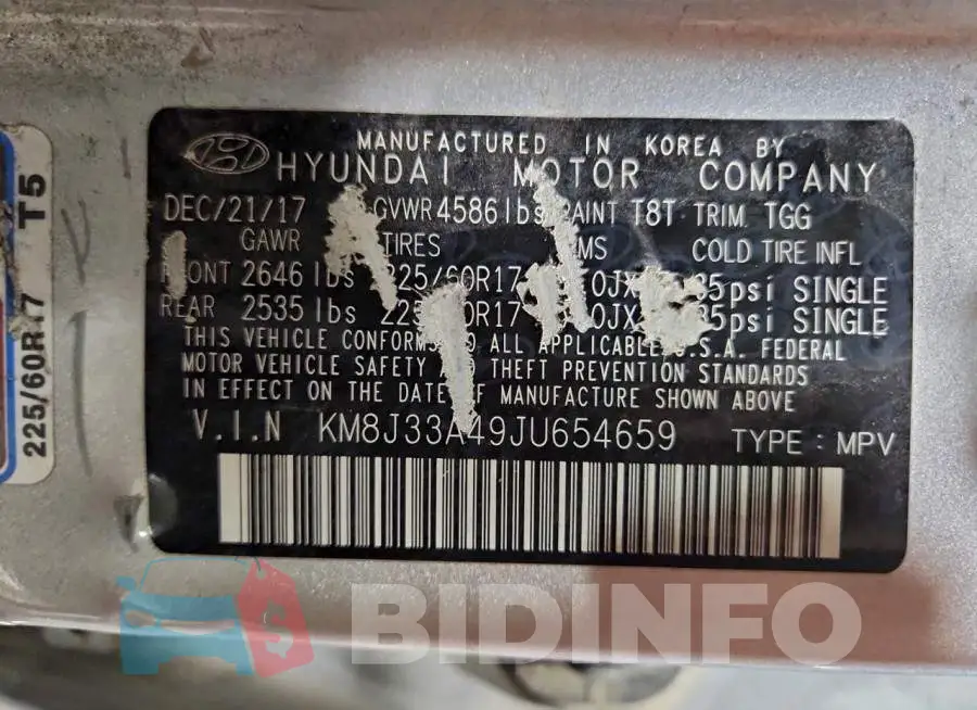 KM8J33A49JU654659 Photo# 12