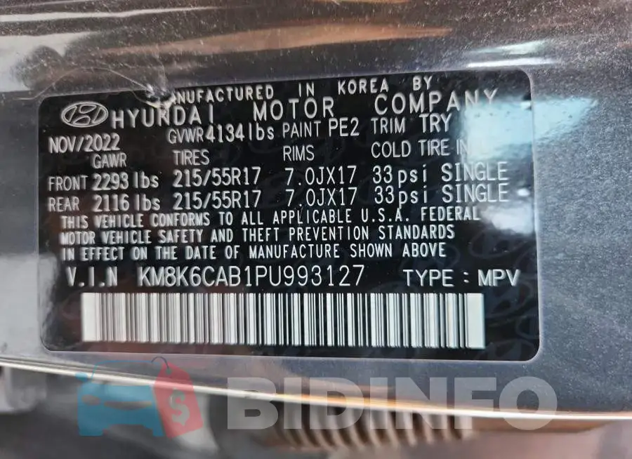 KM8K6CAB1PU993127 Photo# 13