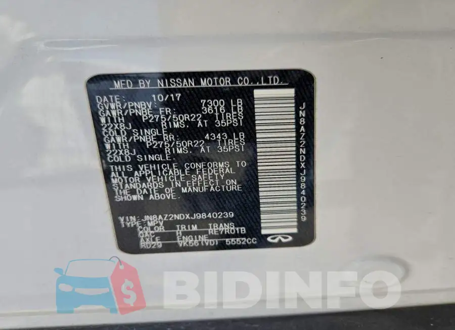 JN8AZ2NDXJ9840239 Photo# 13