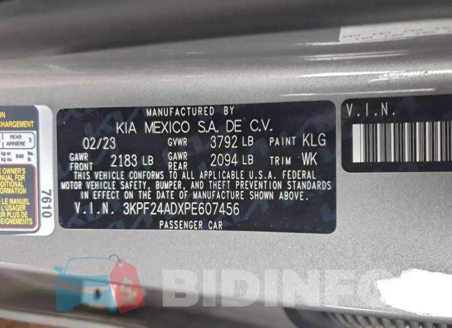 3KPF24ADXPE607456 Photo# 12